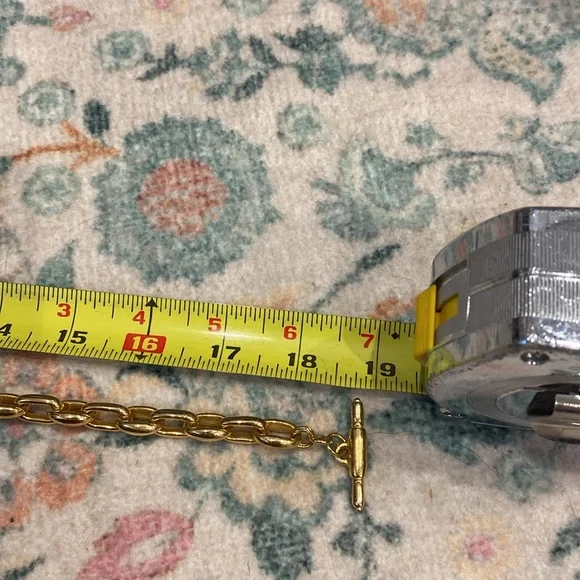 Vintage Gold Chain Link Necklace with Multicolor Bead Accents - Picture 4 of 4